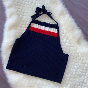 Halter knitted crop top